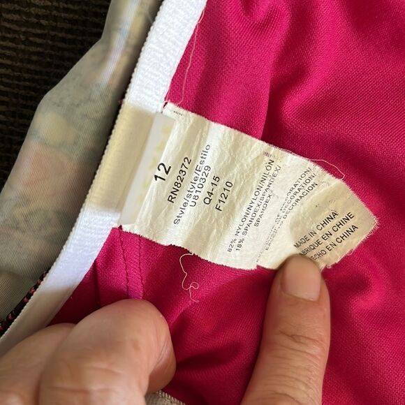 Island Escape Women's High Neck Lattice-Front Tankini Top Sz-12 - Picture 8 of 10